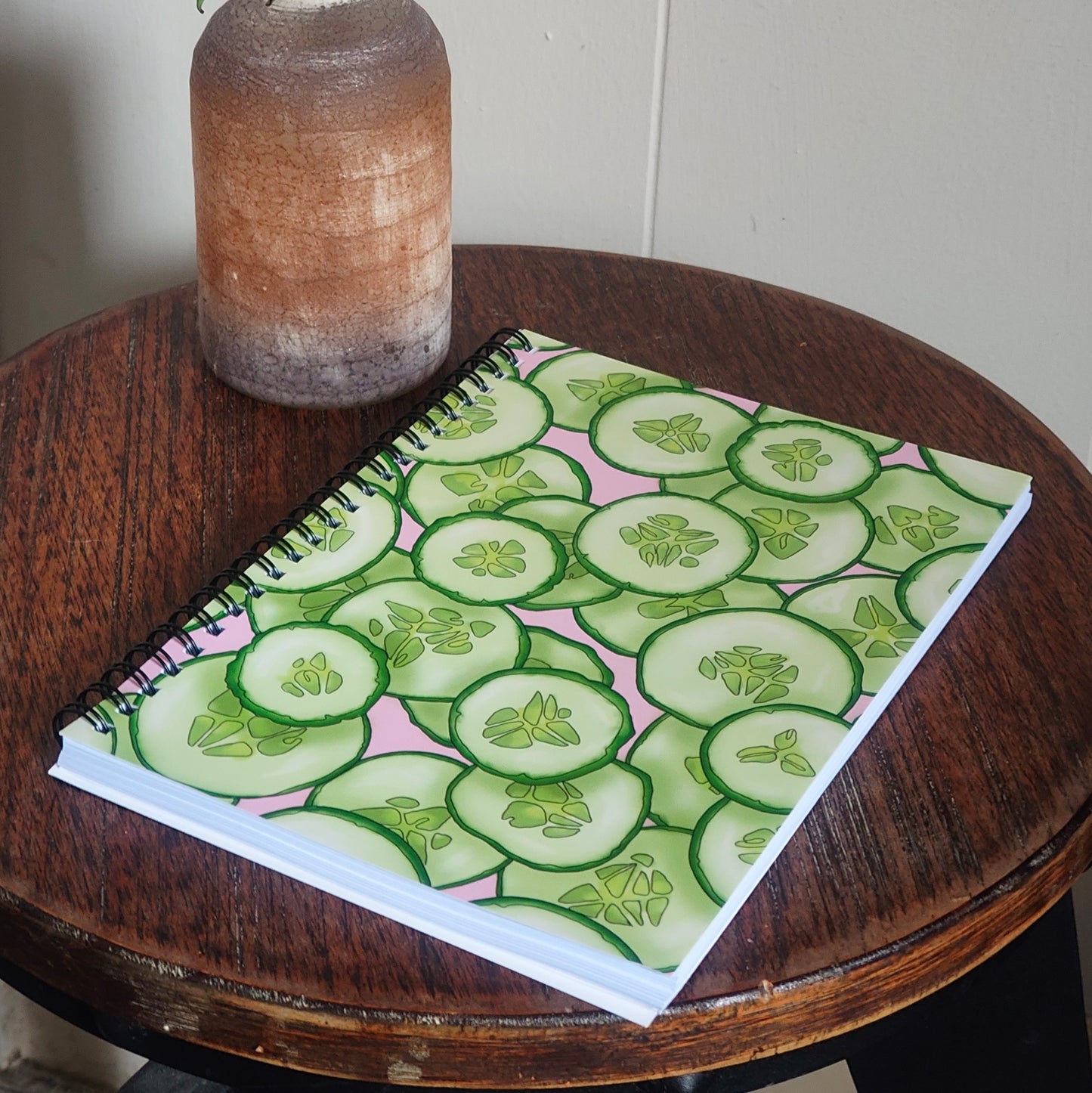 A5 Spiral Lined Notebook - "Cucumbers"