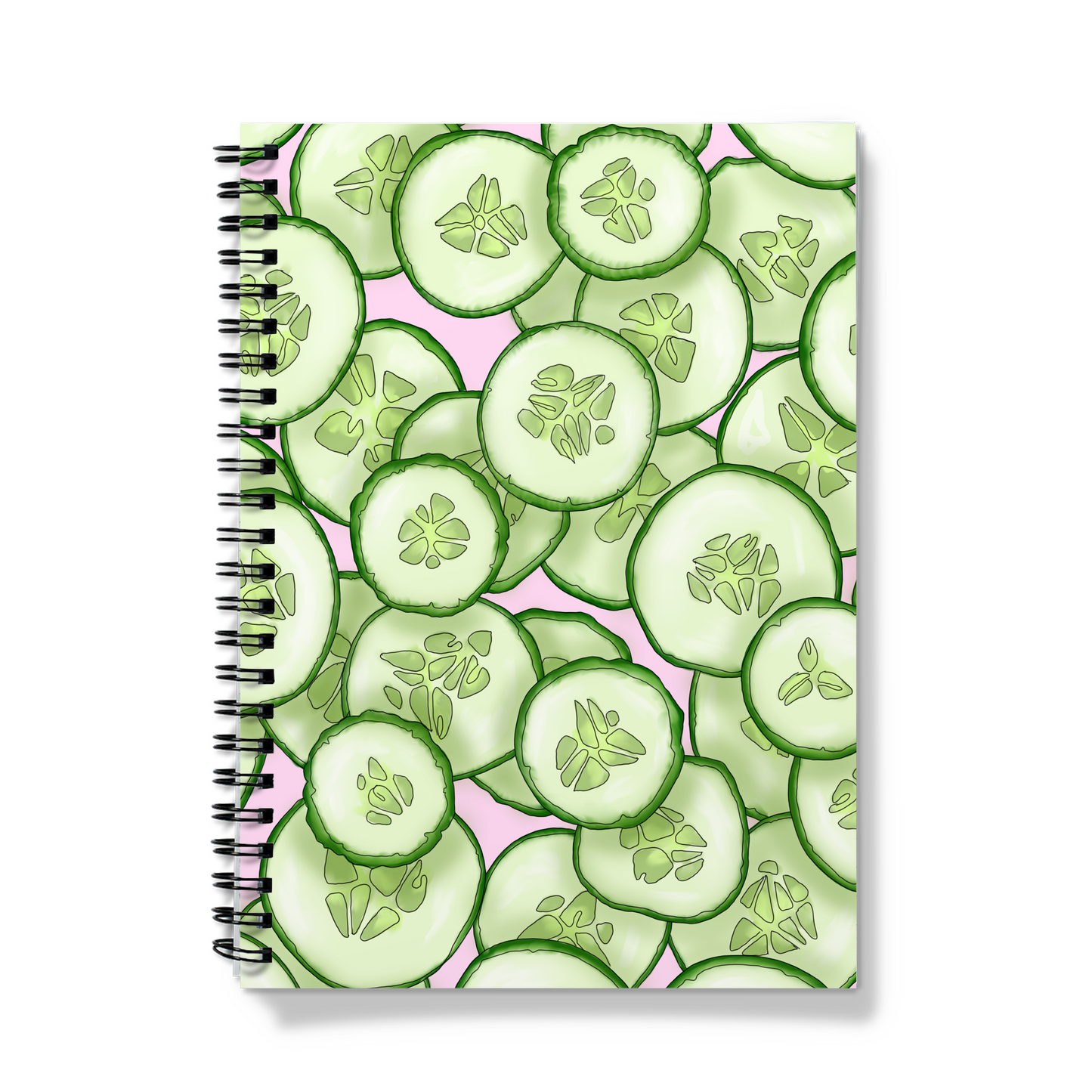 A5 Spiral Lined Notebook - "Cucumbers"