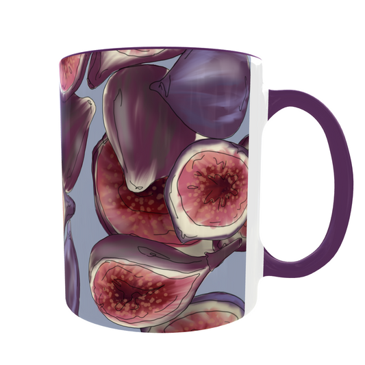 Mug with fig design on a white background